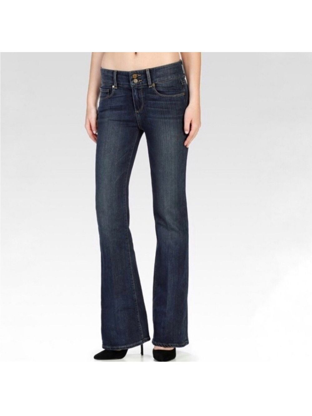 Paige low rise womens jeans Hidden Hills dark wash bootcut flare 27in waist